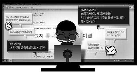 초등생 들락거리며 욕설 천지, 인터넷 안티카페 1000여개
