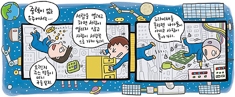 [신문은 선생님] [도전! 창의퀴즈왕] 중력이 없는 상태에서 오렌지 주스를 마시려면