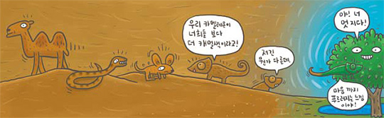 [신문은 선생님] [도전! 창의퀴즈왕] 초록색 된 아기 카멜레온 