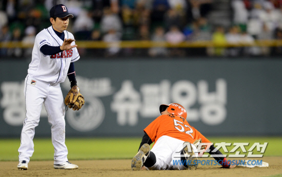 
	�λ�� ��ȭ�� ���� 3���� �������� ��Ⱑ 17�� ��Ǳ��忡�� ���ȴ�. 6ȸ�� 2�� 1,2�� ��ȭ ���ּ� Ÿ���� �λ� ���� �̿����� 2�� �������ۿ� �ͷ��ϴ� 2������ ���±��� ���� ���� ���� ���ݼ� �ս����� �ٶ󺸰� �ִ�. 

���=���� ���� wook@sportschosun.com/2012.05.17/


