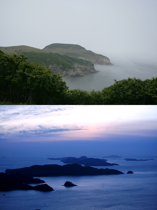 옹진 굴업도(위), 덕적도(아래).