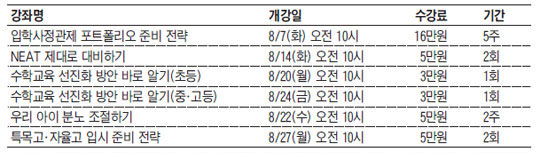 [맛공 알립니다] 조선교육문화센터 여름방학 학부모 특별 강좌