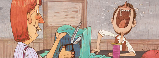 [신문은 선생님] [도전! 창의퀴즈왕] "웃다 보니 어느새 내 옷감이"… 재단사에게 당한 청년