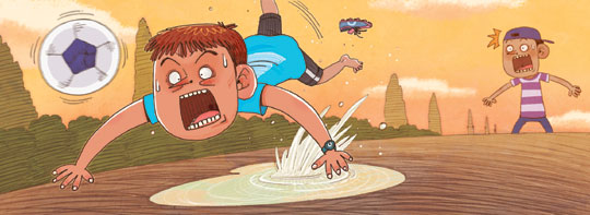 [신문은 선생님] [도전! 창의퀴즈왕] 축구 이겨서 기뻐하다 넘어진 준형이 "오늘 재미없었어"