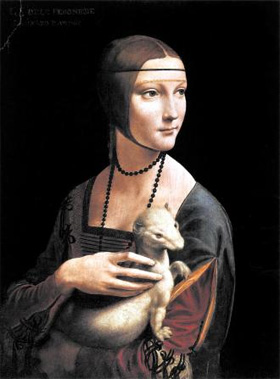
	레오나르도 다빈치 '담비를 안고 있는 여인'… 1489~1490년, 목판에 유채, 54×39㎝, 폴란드 크라쿠프 차르토리스키 미술관 소장.
