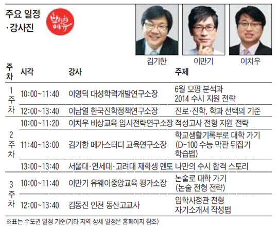 [맛공 알립니다] 강남·분당·대전·대구·부산서 열리는 2014 대입 수시 대비 '고등맘 브런치에듀' 외