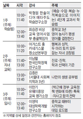 [맛공 알립니다] '중등맘 브런치에듀' 서울 개최