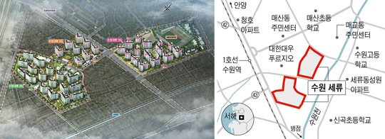 수원 세류지구 단지 조감도.