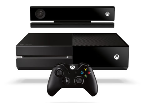 ‘엑스박스 원’(가운데)과 음성·동작 인식 기기인 ‘키넥트’(위쪽), 콘트롤러(아래쪽)./MS 제공