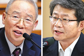 남재준 국정원장(왼쪽)과 류길재 통일장관.