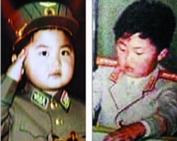 북한 조선중앙TV가 21일 방영한 ‘제1차 비행사 대회 참가자를 위한 모란봉 악단 공연 영상’에서 공개된 김정은 노동당 제1비서의 어린 시절 모습 사진