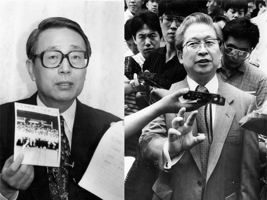 (사진 왼쪽) 박찬종 위원이 1991년7월17일 기자회견에서 오대양사건의 배후에(주)세모가 관련되어있음을 주장하며 관련사진등 자료를 공개하고 있다. (사진 오른쪽)
1997년 7월 세모 유병언 사장이 대전지검으로 출두하기 전 세모사옥 앞에서 기자들의 일문일답에 답하고 있다.