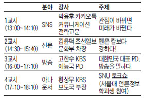 서울대 커뮤니케이션센터 개관 기념 미디어 커뮤니케이션 진로 콘서트