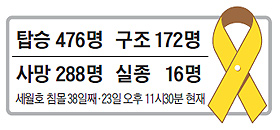 세월호 침몰 38일째 인명 피해 현황 표
