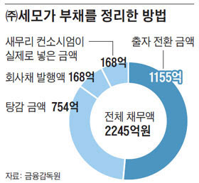 세모가 부채를 정리한 방법/조선일보 DB