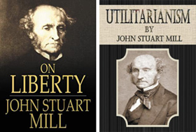 존 스튜어트 밀의 저서인‘자유론’(왼쪽)과‘공리주의’.