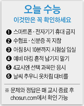 오늘 수능, 이것만은 꼭 확인하세요