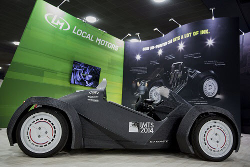 로컬모터스가 '북미국제오토쇼 2015'에 공개한 3D 프린터로 만든 '스트라티'/블룸버그