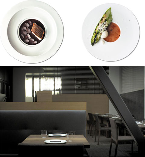 샌프란시스코에 위치한 레스토랑 베누의 내부. 테이블 위의 그릇은 코리 리씨가 직접 디자인한 것으로 군더더기 없이 깔끔해 음식에 더 집중하게 한다.