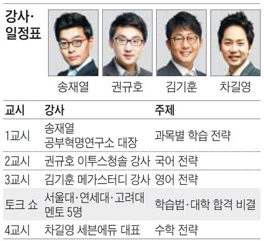 대한민국 대표 일타 강사 총출동 2015 공부콘서트, 28일 서울 개최