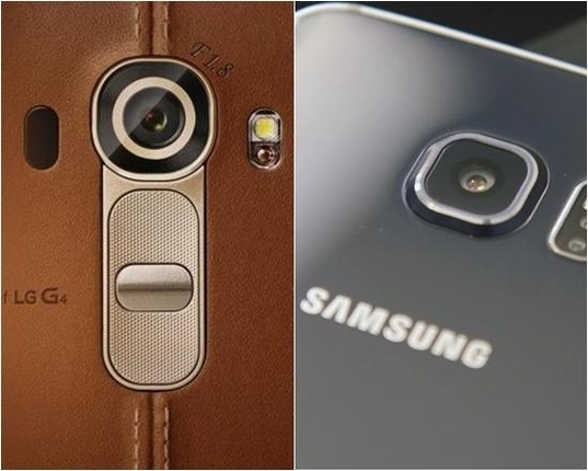 LG전자 G4 카메라(왼쪽)와 삼성전자 갤럭시S6 카메라의 모습 /각사 제공