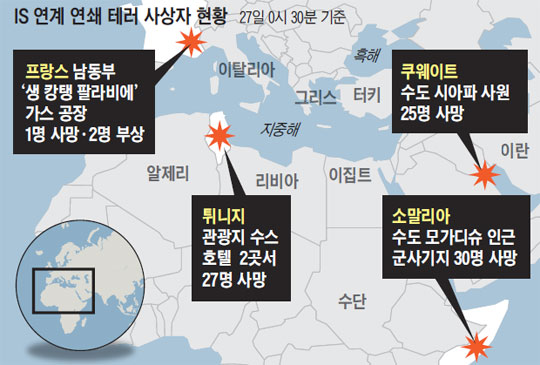 
		IS 연계 연쇄 테러 사상자 현황
