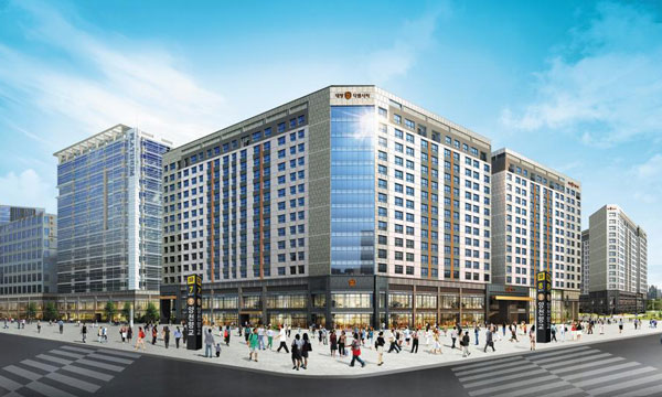 지하철 9호선 양천향교역과 직접 연결되는 등 초역세권을 자랑하는 마곡 대방 디엠시티 조감도.