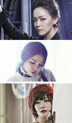 (위부터)'레베카'의 김윤아, '투란도트'의 알리, '천변살롱'의 호란.