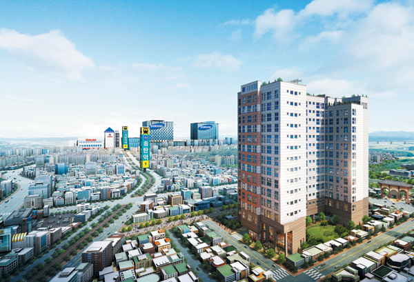 평택 미 공군 K55 기지 앞 180m 거리에 위치한 아리스타팰리스 2차.