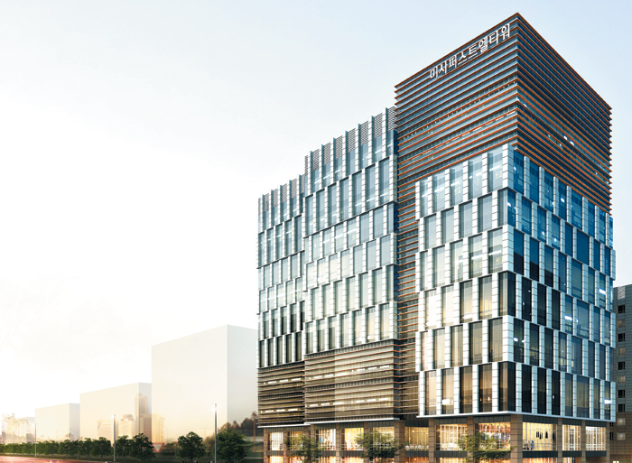 최첨단 지식산업센터 ‘미사 퍼스트 엘타워’. 강남생활권으로 주목받고 있는 미사강변도시 초입에 들어선다.