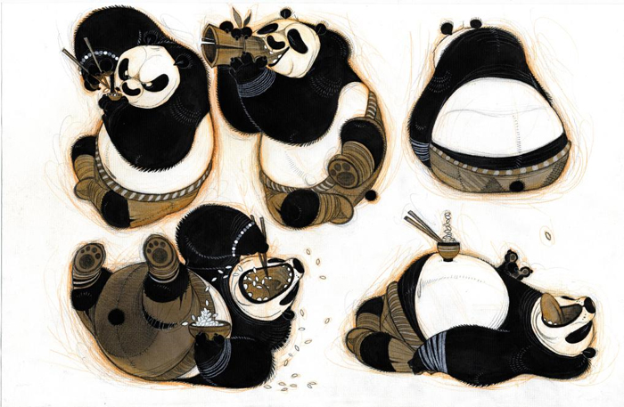 ‘쿵푸 팬더’ 사전 제작 단계에서 그린 스케치