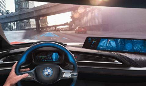 BMW의 최신형 콘셉트카. 사이드미러와 룸미러 없이 디스플레이 모니터로 후방 시야를 확인할 수 있다./BMW 제공