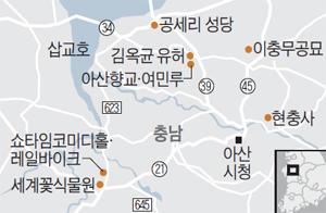 아산 여행지도