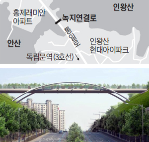 무악재 녹지 연결로 사진