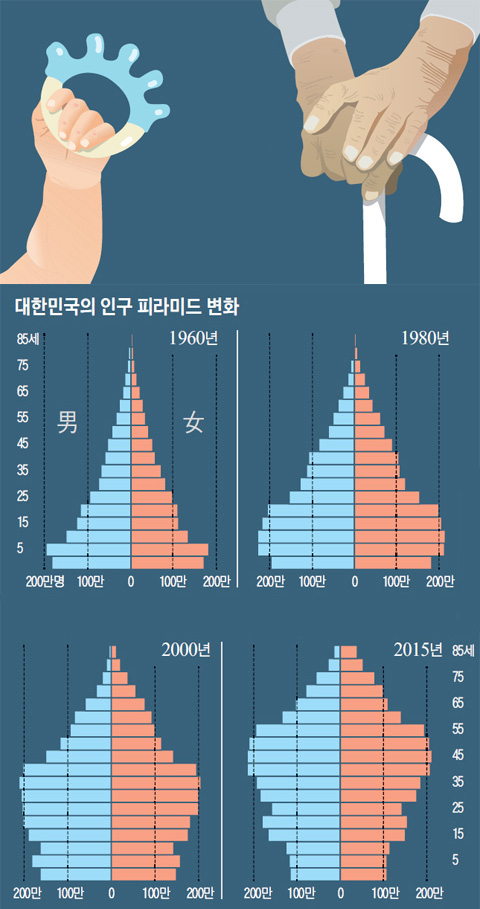 대한민국의 인구 피라미드 변화