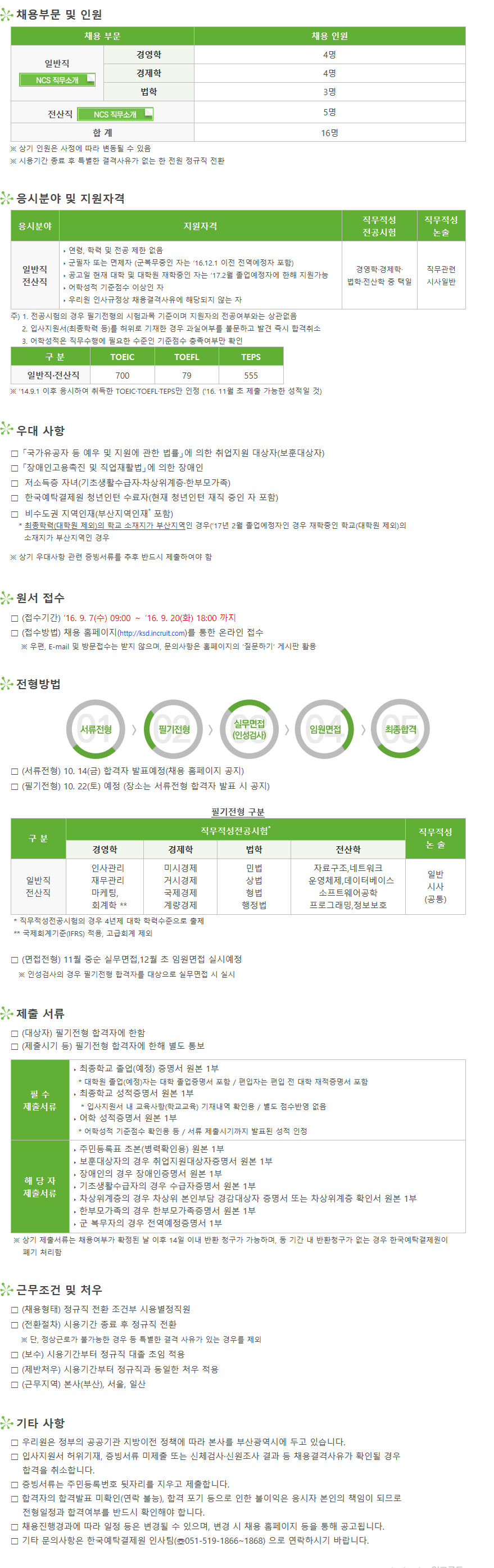 2016년 하반기 한국예탁결제원 신입 채용 - 1등 인터넷뉴스 조선닷컴 - 채용공고