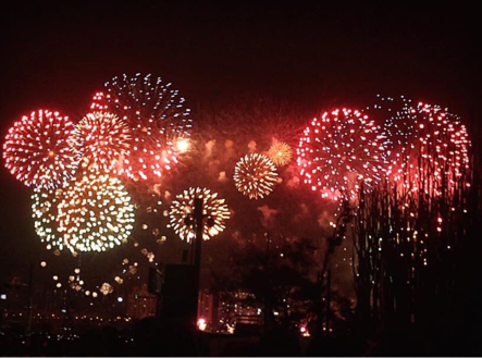  2016년 서울세계불꽃축제에서 다채로운 불꽃들이 가을 밤 하늘을 수놓고 있다. /이상빈 기자