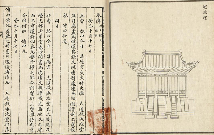 '창덕궁 영건도감 의궤'(1834년). 보물 제1901-2호.