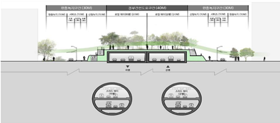  서울 서초구가 제시하고 있는 경부간선도로 지하화 사업 단면도. /서초구 제공