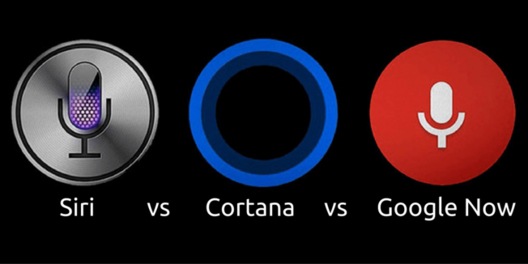 왼쪽부터 애플의 인공지능 비서 시리(Siri), 마이크로소프트의 코나타(Cortana), 구글의 구글나우(Google Now) / 각 사 제공