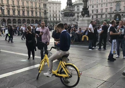 이탈리아에 등장한 중국 최대 공유자전거 업체 오포의 공유자전거. /위챗