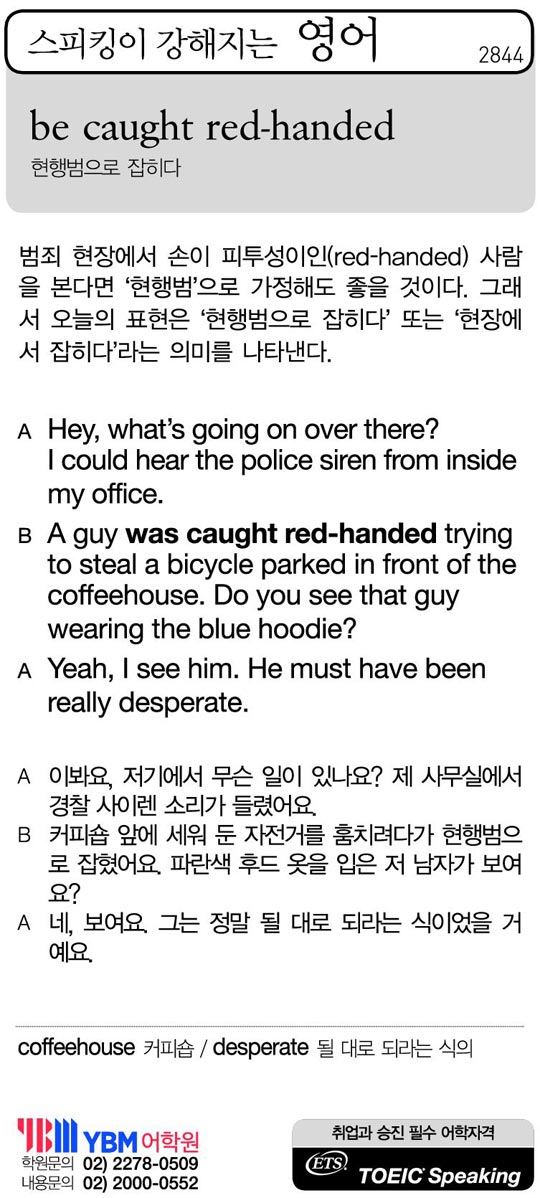 [스피킹이 강해지는 영어] be caught red-handed