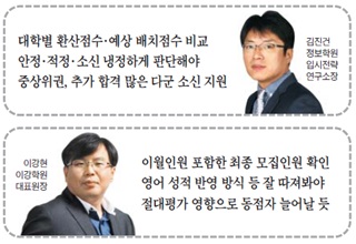 예년 입시결과 '상위 누적 백분위' 참고… 가·나군서 안정·적정 판단을