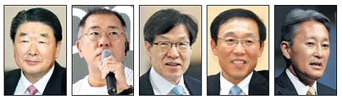 구본준, 정의선, 권오준, 김기남, 히라이 가즈오.