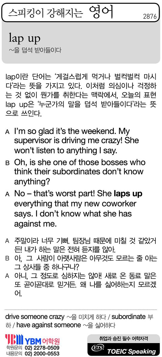 [스피킹이 강해지는 영어] lap up
