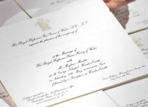 오는 5월 19일 결혼하는 영국 해리 왕자와 미국 배우 메건 마클의 결혼식 청첩장.