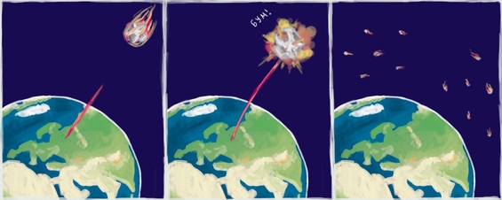 러시아 연구진이 고안한 소행성 파괴 핵무기 실험 이미지./MIPT 제공