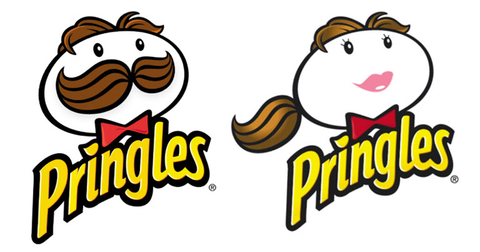 íë§ê¸ì¤(Pringles) ë¡ê³ . ì¼ìª½ì ìë ë¡ê³ , ì¤ë¥¸ìª½ì CQê° ì ìí ë¯¸ì¤ íë§ê¸ì¤ ë¡ê³ .