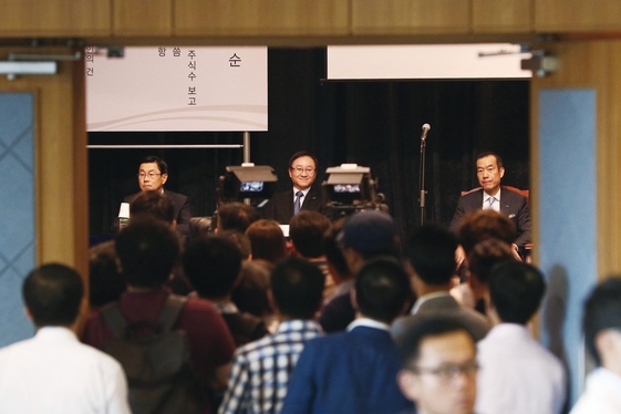2015년 7월 17일 삼성물산 임시 주주총회에서 삼성물산·제일모직 합병안이 통과됐다. /블룸버그