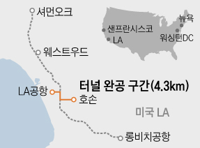 터널 완공 구간 지도